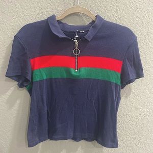 Cropped Collared Golf Top